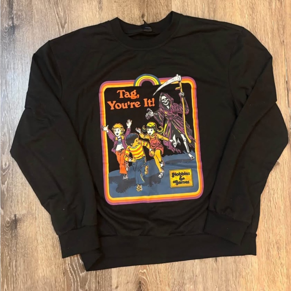 Black Funny Retro Grim Reaper Graphic Women’s Shirt